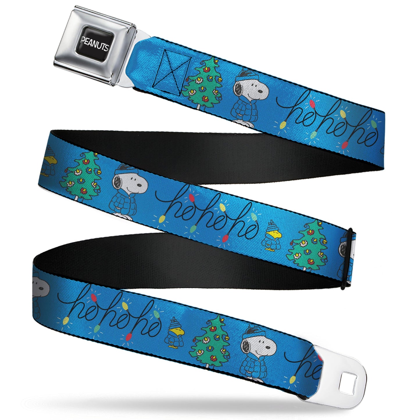 Peanuts Snoopy & Woodstock Holiday Seatbelt Belt - Blue/Black