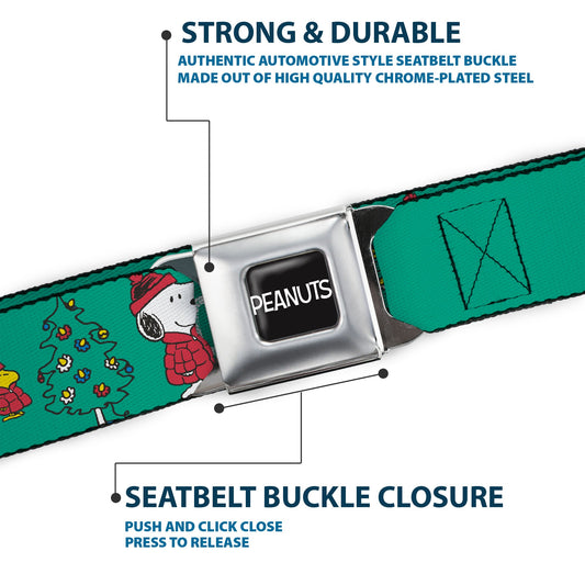 Peanuts Snoopy & Woodstock Holiday Puffer Seatbelt Belt-6