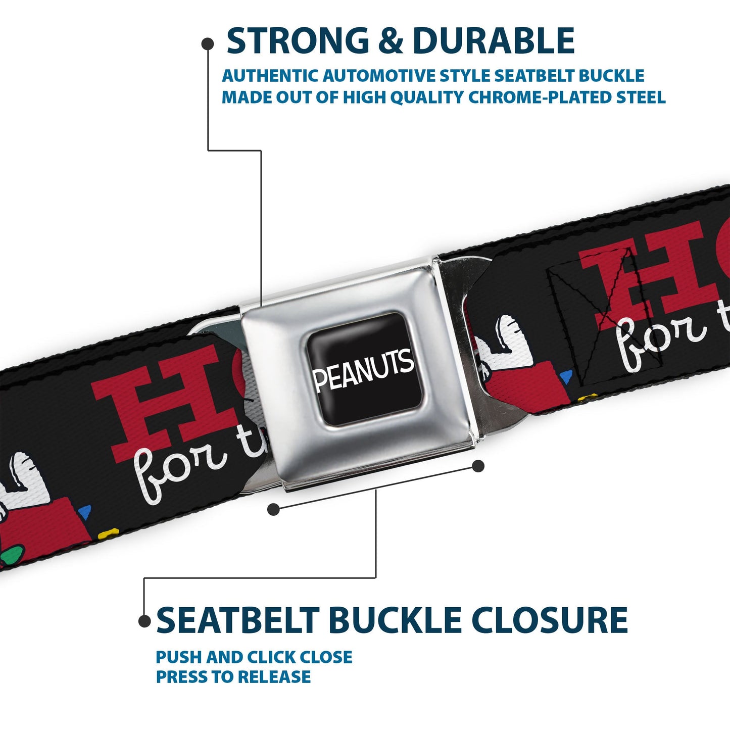 Peanuts Snoopy Home for the Holidays Seatbelt Belt