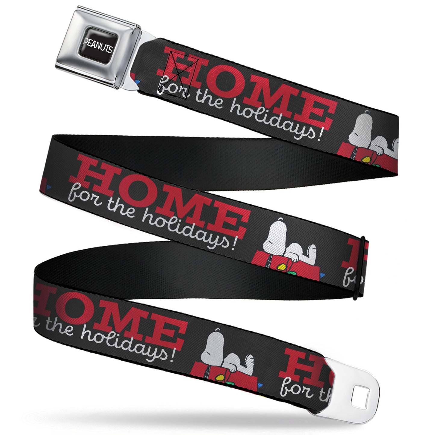Peanuts Snoopy Home for the Holidays Seatbelt Belt