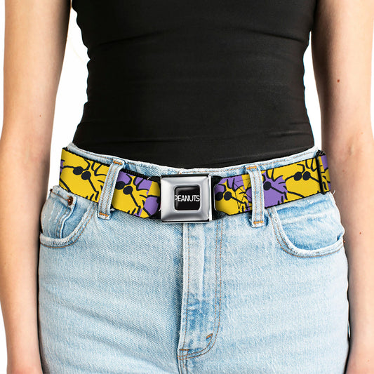 Peanuts Seatbelt Belt: Woodstock Shades & Logo-4