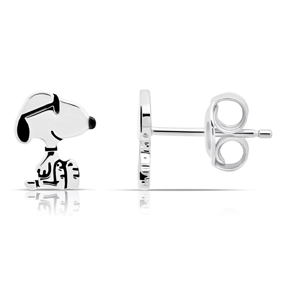 Collana Snoopy In Argento Sterling 925 Con Ciondolo Seduto - Gioiello Ufficiale Peanuts In Scatola Regalo