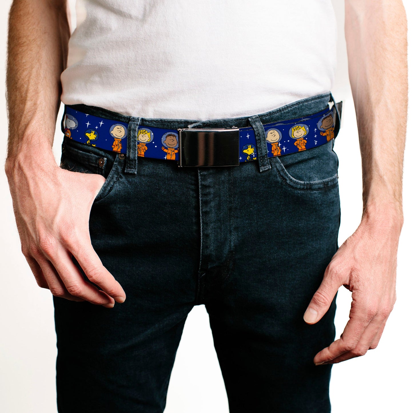 Peanuts Gang Astronauts Web Belt - Blue/White