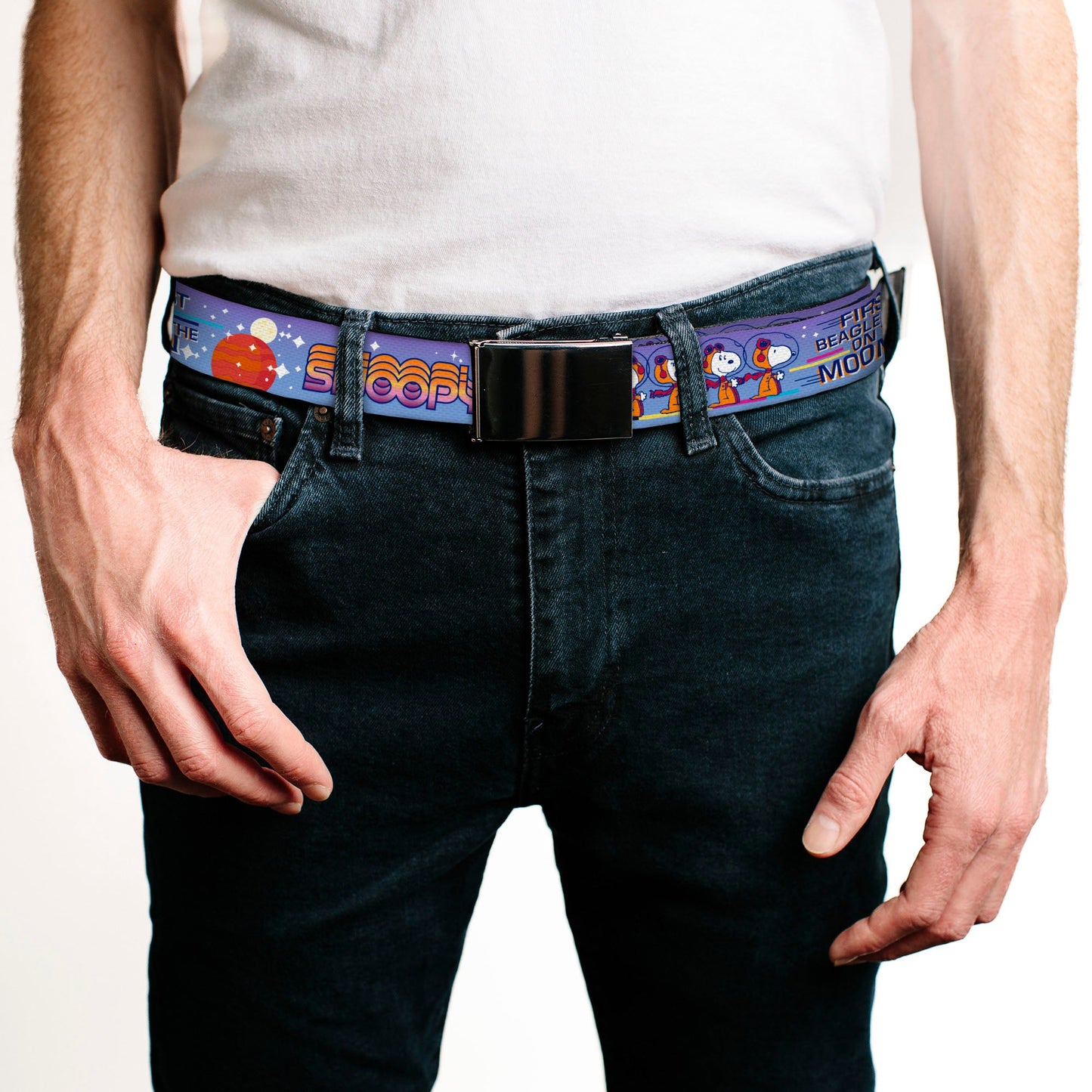 Peanuts Astronaut Snoopy Web Belt - Launch Poses & Text
