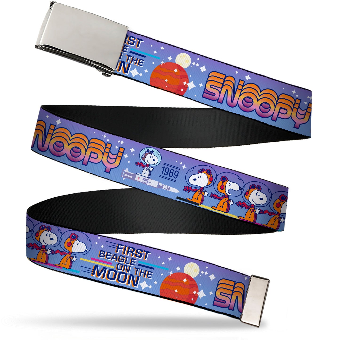 Peanuts Astronaut Snoopy Web Belt - Launch Poses & Text