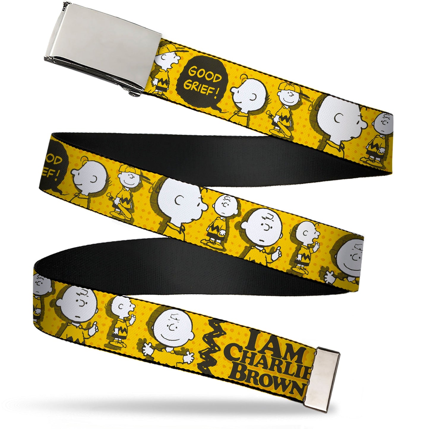 Web Belt Clamp Buckle - Peanuts I AM CHARLIE BROWN Poses