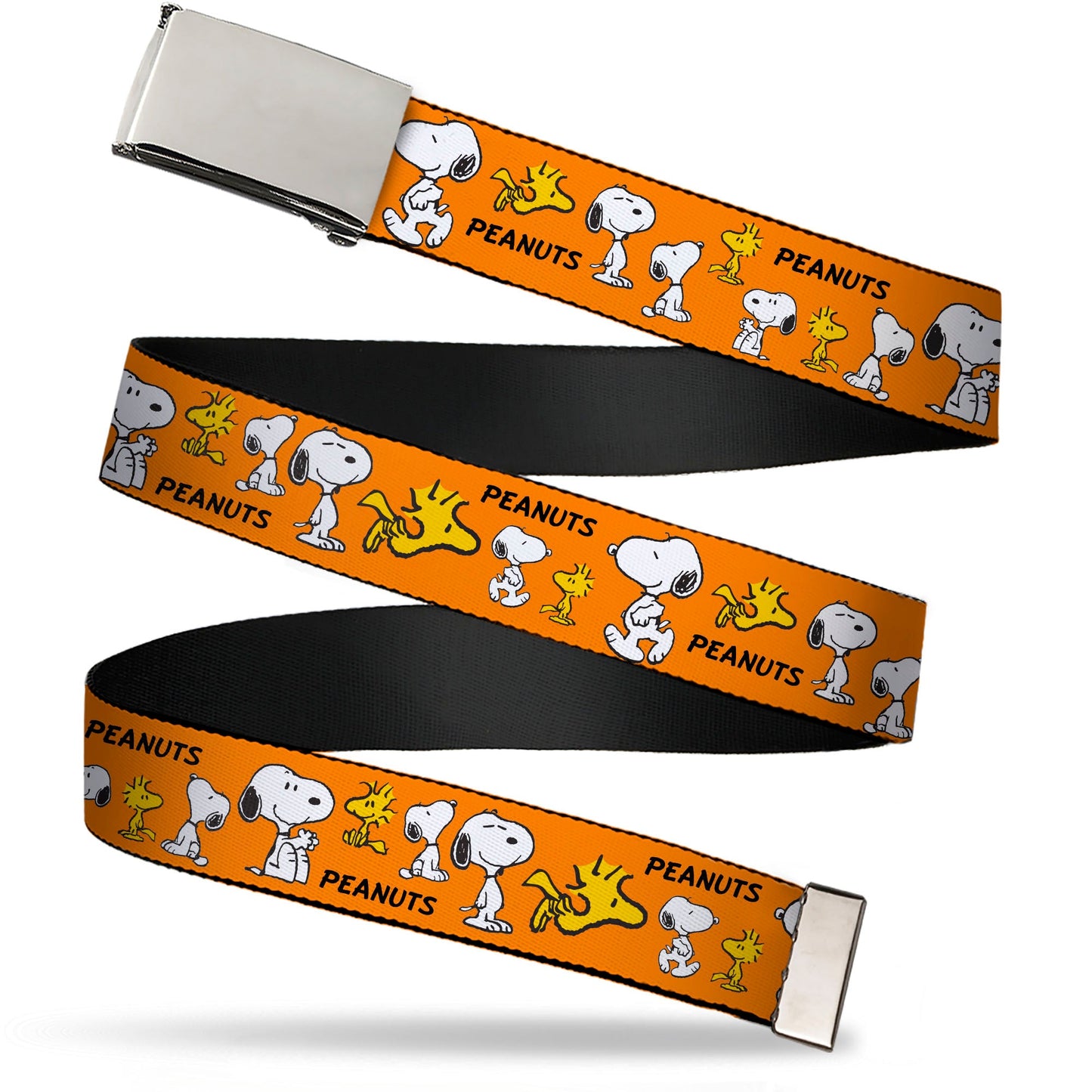 Peanuts Snoopy Woodstock Orange Web Belt with Clamp Buckle