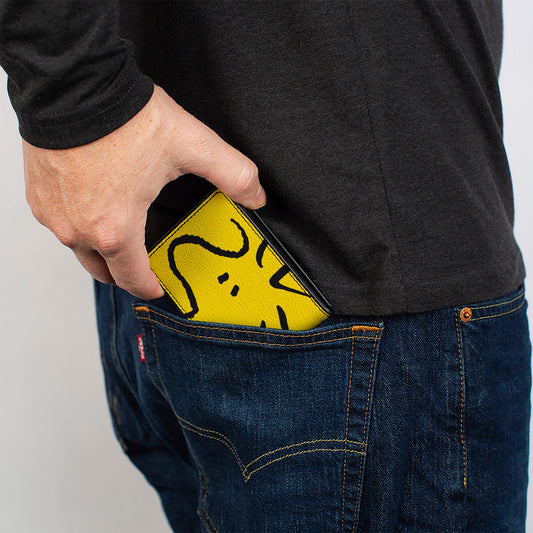 Woodstock Face Bi-Fold Wallet - Yellow/Black-4