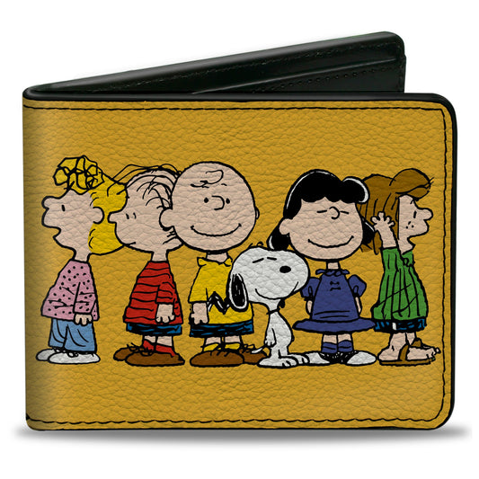 Peanuts Gang Golden Yellow Bi-Fold Wallet-0
