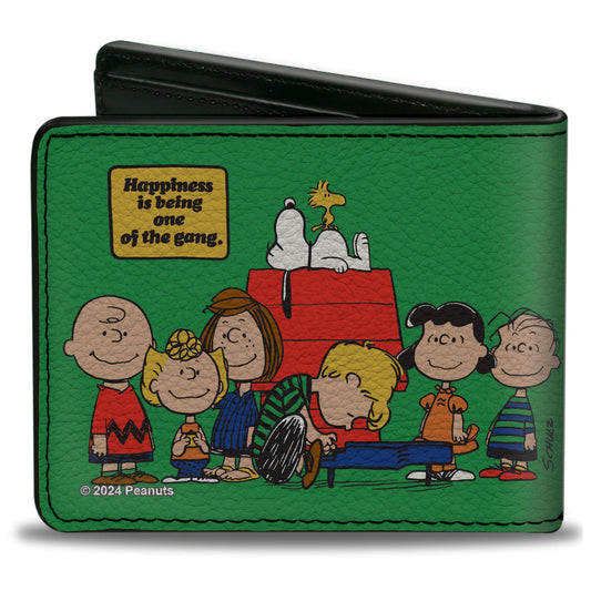 Peanuts Gang Bi-Fold Wallet - Happiness Is Being One Of The Gang, Green-1