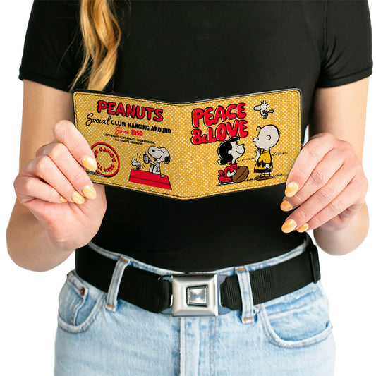 Peanuts Bi-Fold Wallet: Social Club Peace & Love | The Peanuts Store-6