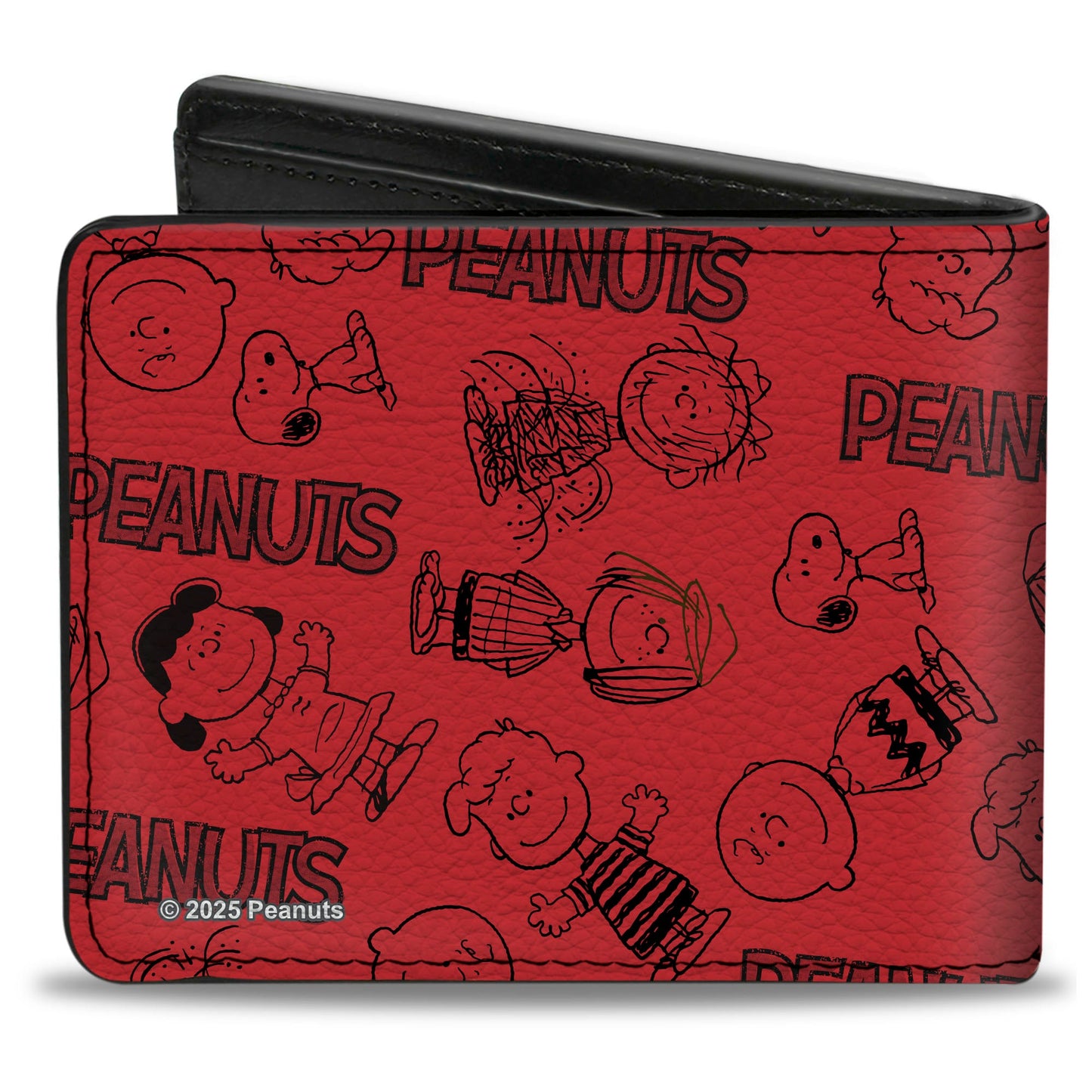PEANUTS Gang Collage Bi-Fold Wallet, Red/Black
