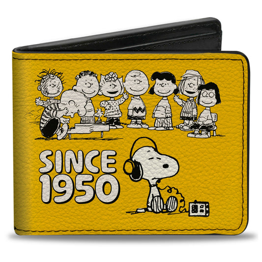 Peanuts Gang Bi-Fold Wallet - Good Grief Pose Yellow/Black-0