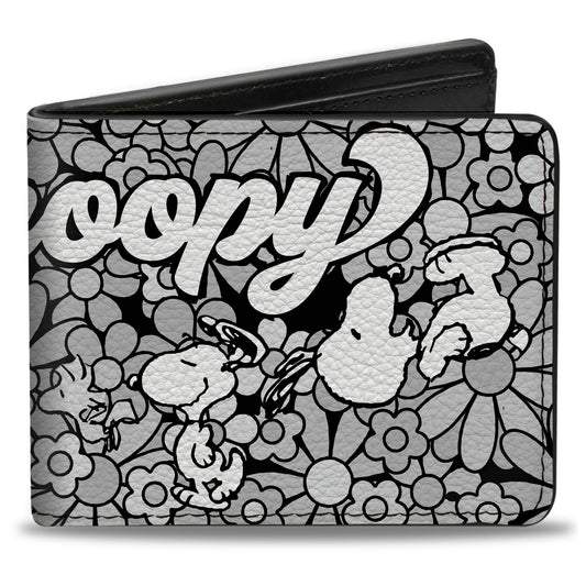 Snoopy Poses & Daisy Flowers Bi-Fold Wallet-0
