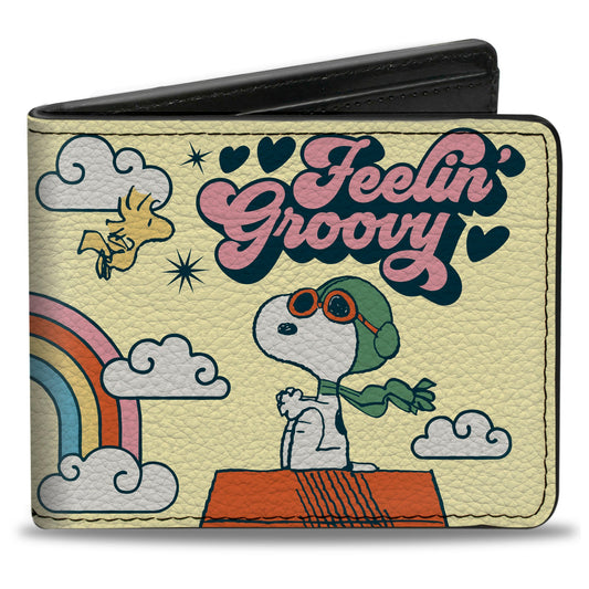 Peanuts Snoopy Flying Ace Bi-Fold Wallet Yellow-0
