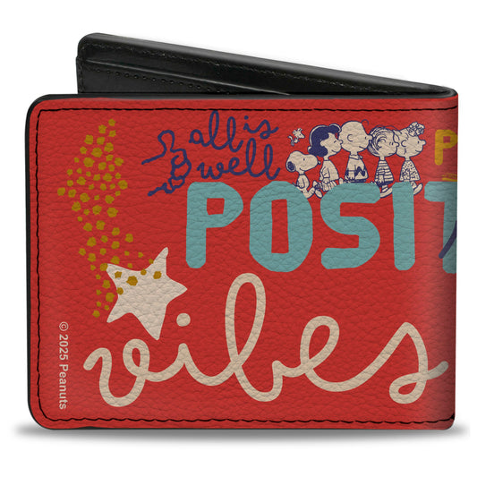 Peanuts Gang Bi-Fold Wallet - Positive Vibes Poses-1