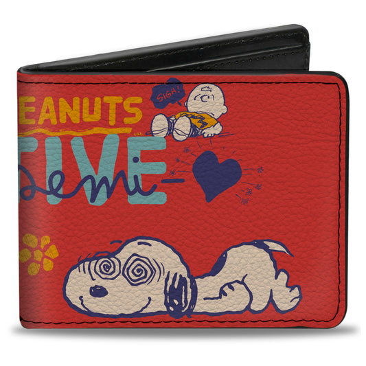 Peanuts Gang Bi-Fold Wallet - Positive Vibes Poses-0