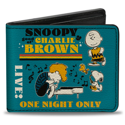 Peanuts Gang Bi-Fold Wallet with Dance Music Poses-0