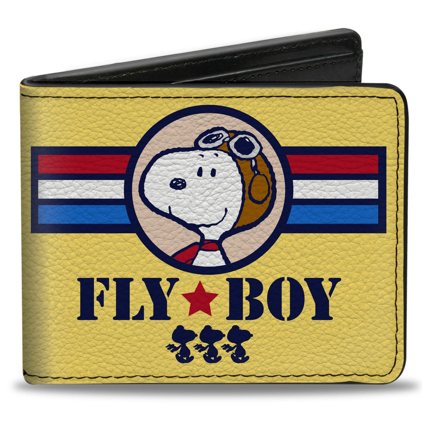 Peanuts Snoopy Flying Ace Bi-Fold Wallet - Yellow/Blue/Red