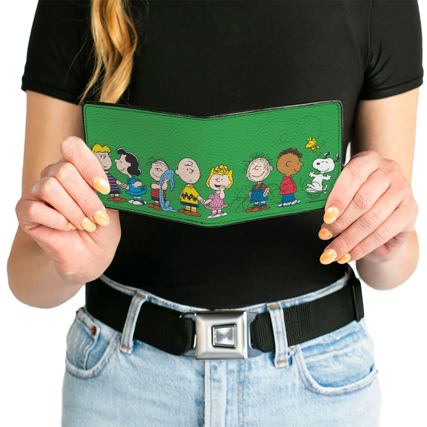Peanuts Gang Wallet Green Group Pose from The Peanuts Store