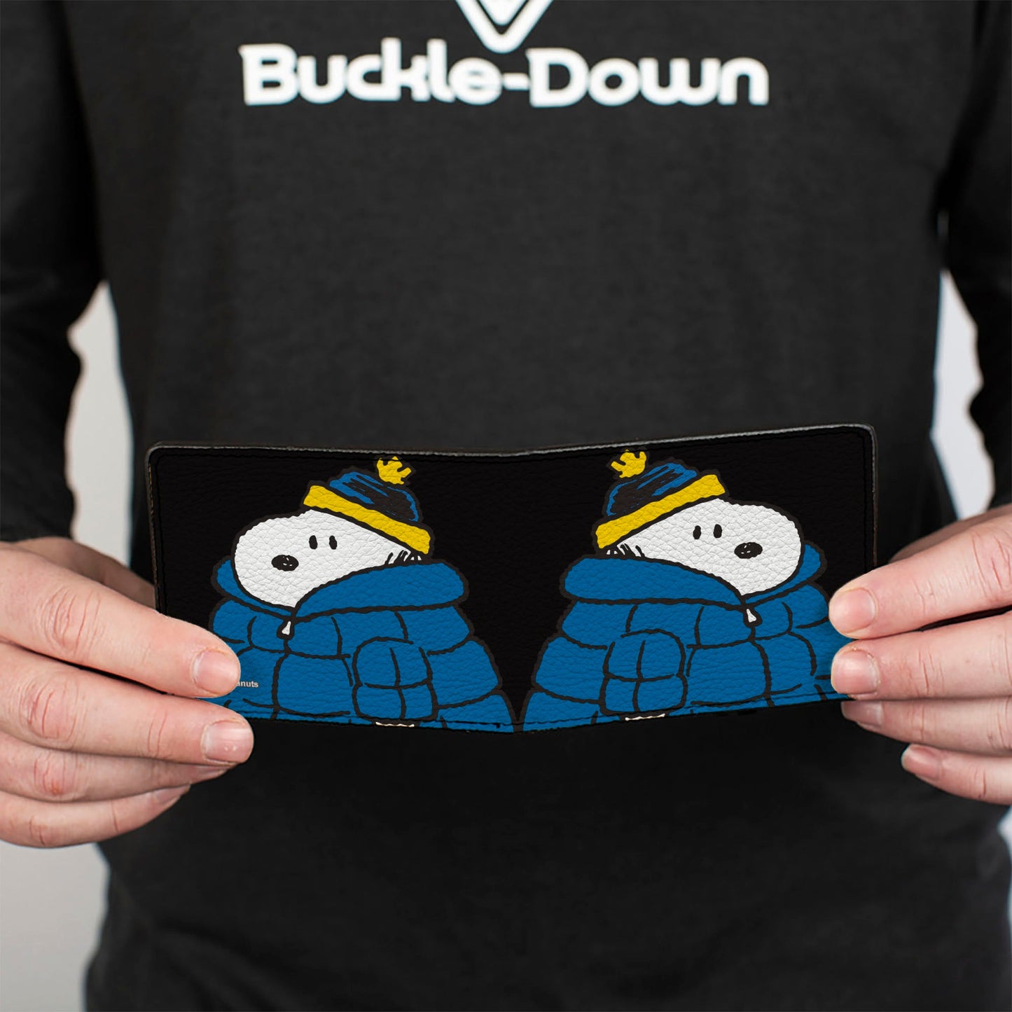Snoopy Black Bi-Fold Wallet - Puffer Jacket Pose