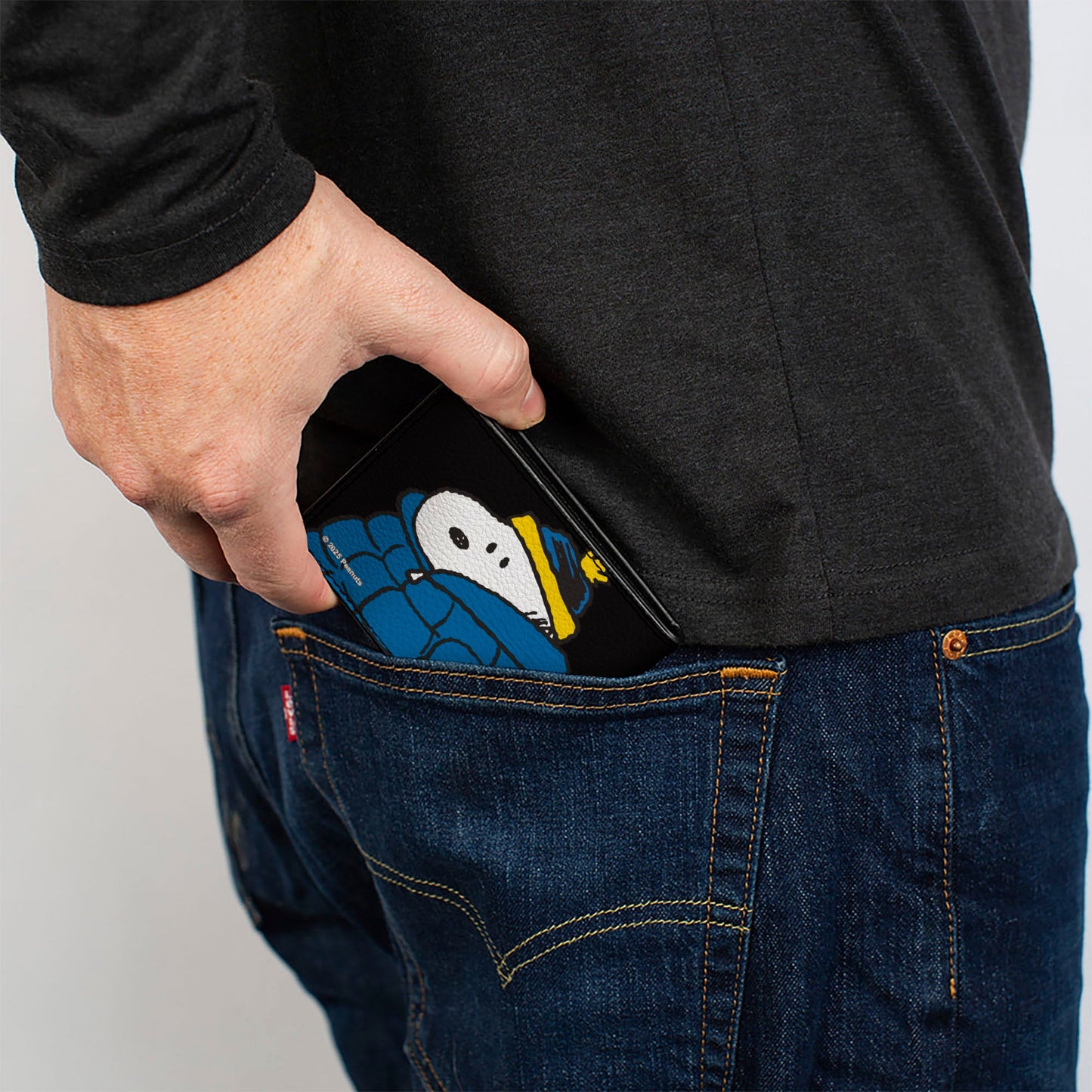 Snoopy Black Bi-Fold Wallet - Puffer Jacket Pose