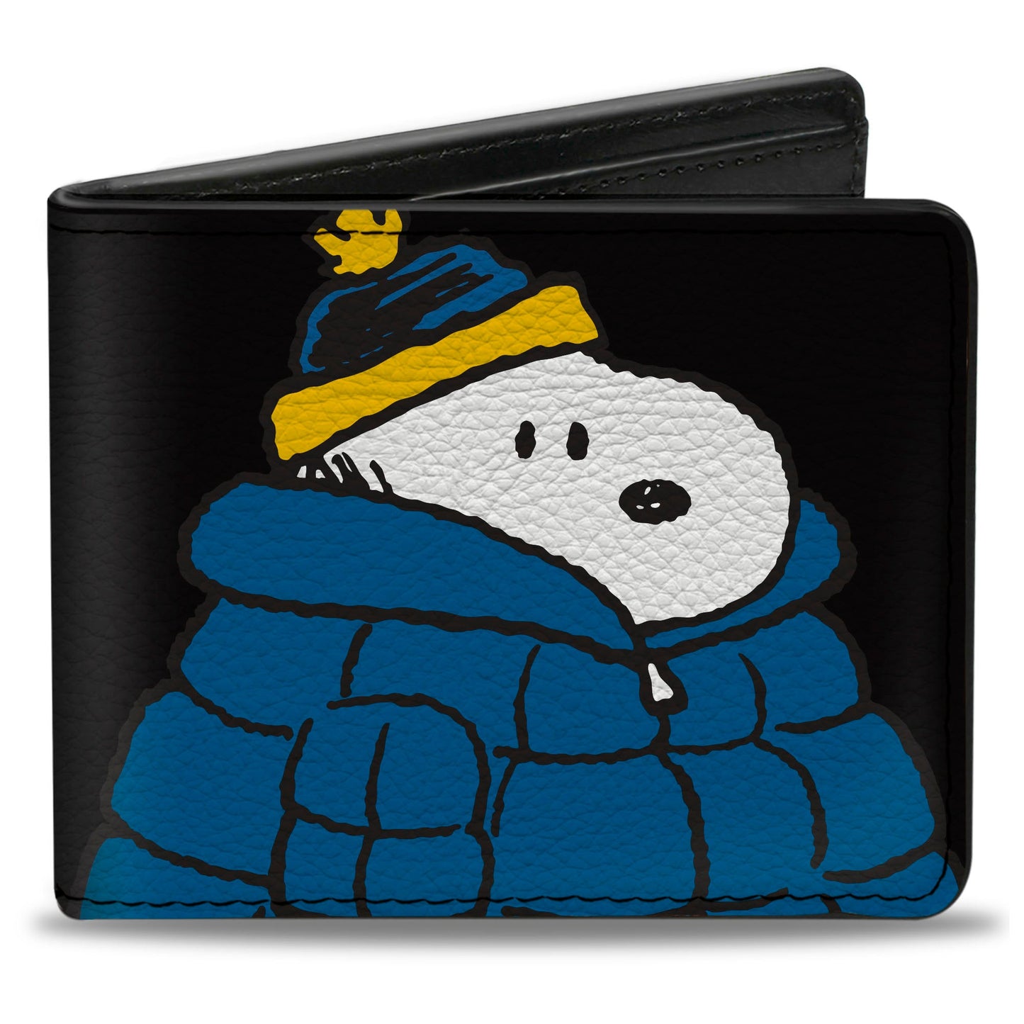 Snoopy Black Bi-Fold Wallet - Puffer Jacket Pose