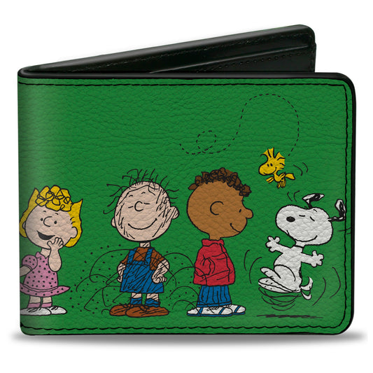 Peanuts Gang Wallet Green Group Pose from The Peanuts Store-0
