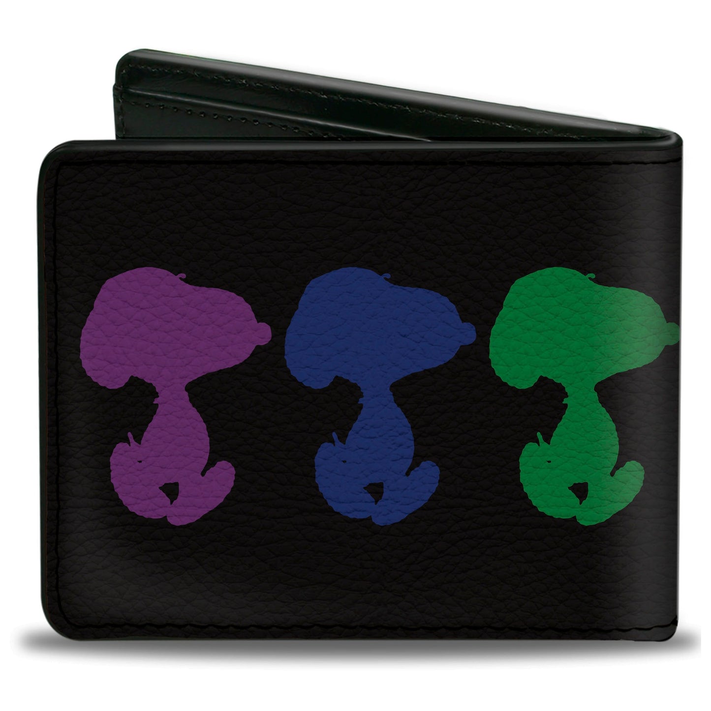 Peanuts Snoopy Silhouette Bi-Fold Wallet - Black/Rainbow Multi-Color