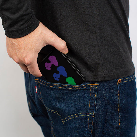 Peanuts Snoopy Silhouette Bi-Fold Wallet - Black/Rainbow Multi-Color-4