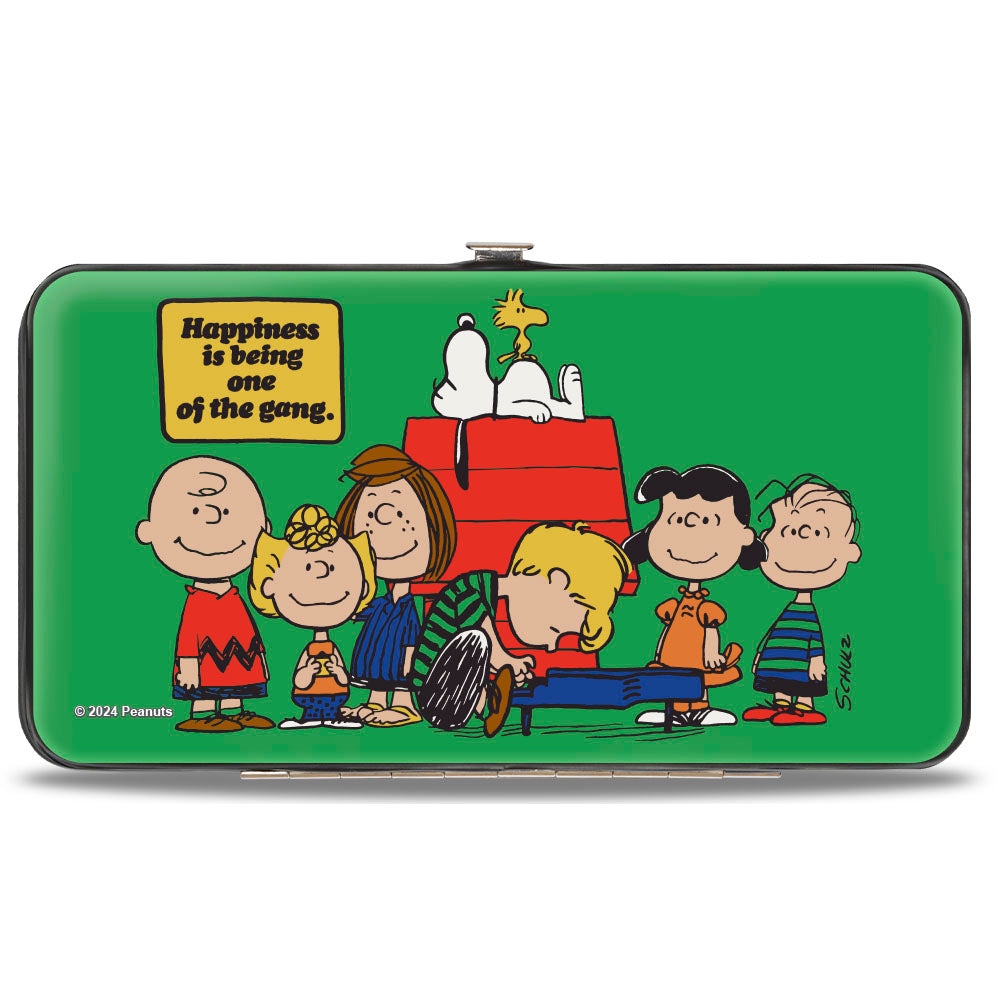 Hinged Wallet: Peanuts Gang "Happiness is Being One of the Gang" Green
