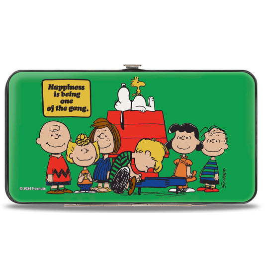 Hinged Wallet: Peanuts Gang "Happiness is Being One of the Gang" Green-1