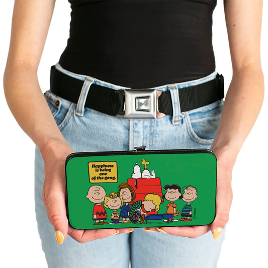 Hinged Wallet: Peanuts Gang "Happiness is Being One of the Gang" Green-2