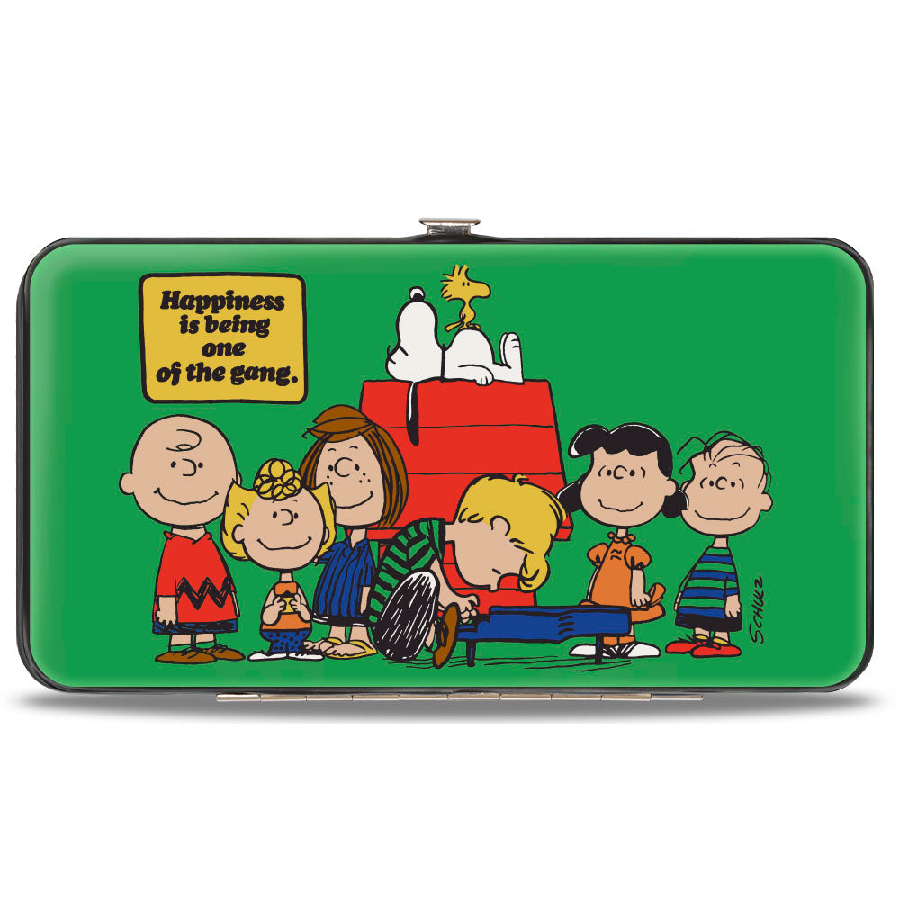Hinged Wallet: Peanuts Gang "Happiness is Being One of the Gang" Green