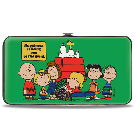 Hinged Wallet: Peanuts Gang "Happiness is Being One of the Gang" Green-0