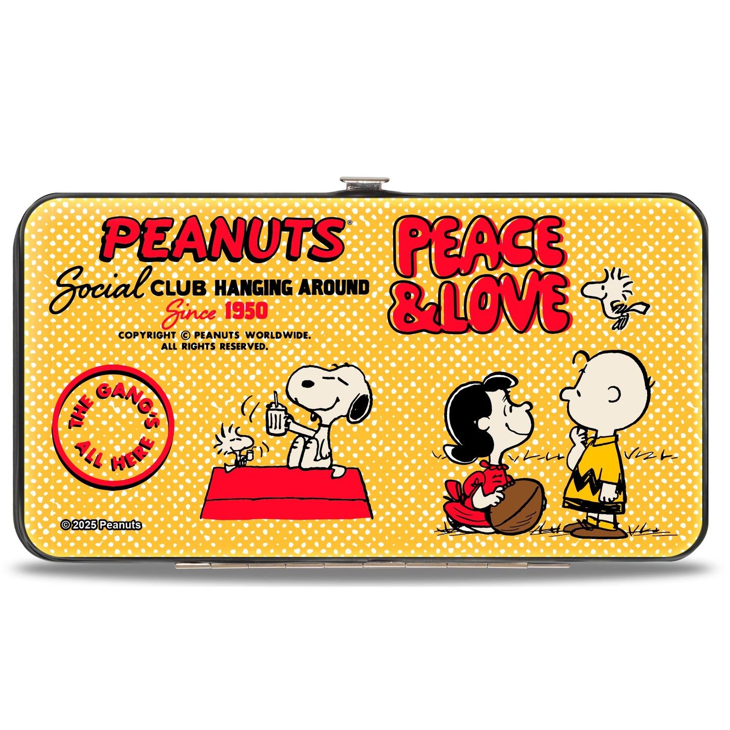 Hinged Wallet - PEANUTS SOCIAL CLUB PEACE & LOVE Scenes Yellow/Red