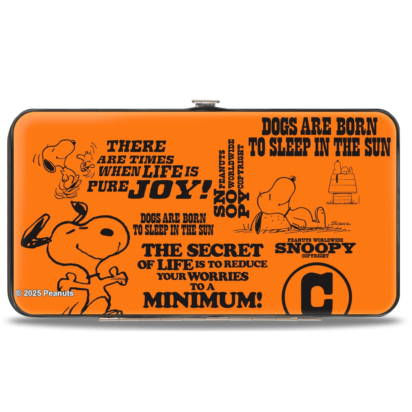 Snoopy Poses & Quotes Hinged Wallet - Orange/Black from The Peanuts Store