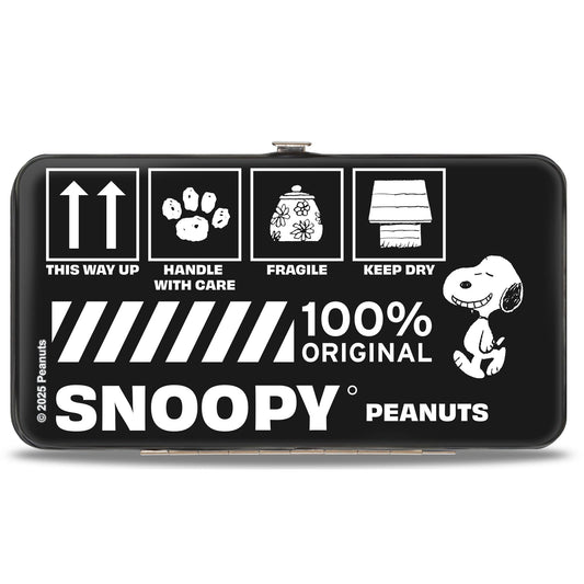 Peanuts Snoopy Hinged Wallet - Care Symbols Black/White-1