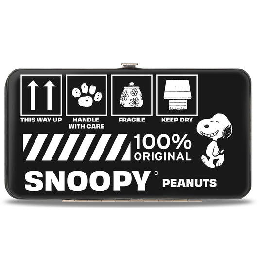 Peanuts Snoopy Hinged Wallet - Care Symbols Black/White-0