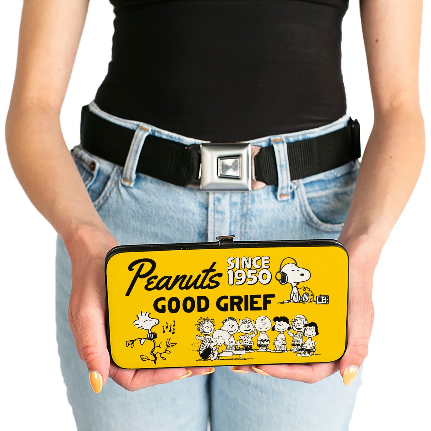 Peanuts Gang 'Good Grief' Hinged Wallet - Yellow/Black