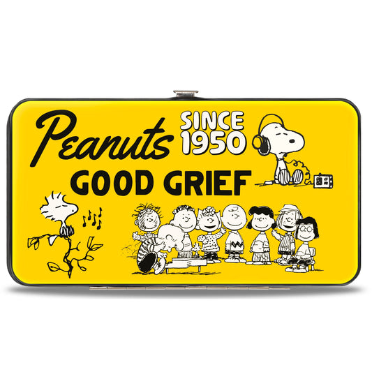 Peanuts Gang 'Good Grief' Hinged Wallet - Yellow/Black-0