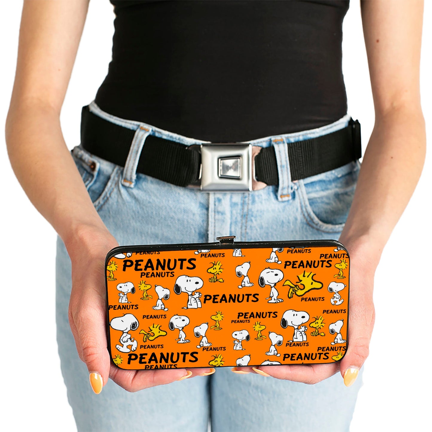 Hinged Wallet: PEANUTS Snoopy & Woodstock Orange