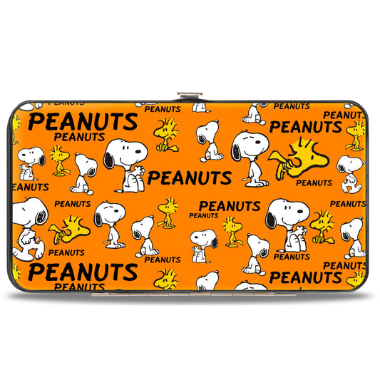 Hinged Wallet: PEANUTS Snoopy & Woodstock Orange-0