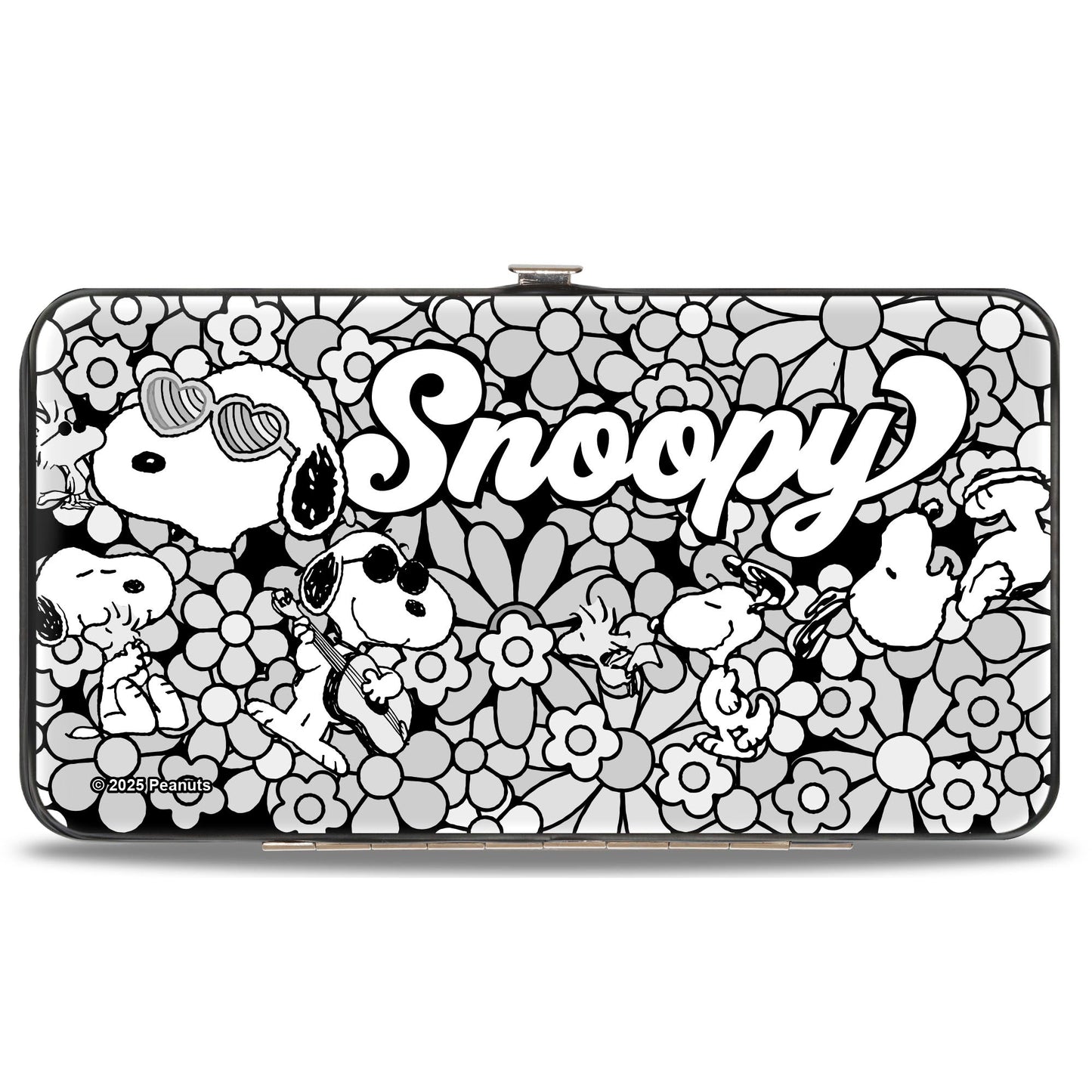 Snoopy Poses and Daisy Flowers Hinged Wallet