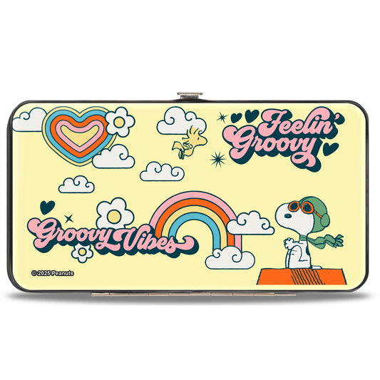 Hinged Wallet: Peanuts Snoopy Flying Ace Woodstock Yellow-1