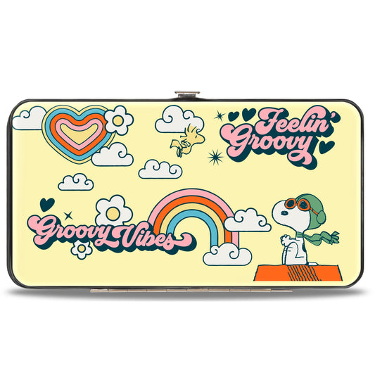 Hinged Wallet: Peanuts Snoopy Flying Ace Woodstock Yellow-0