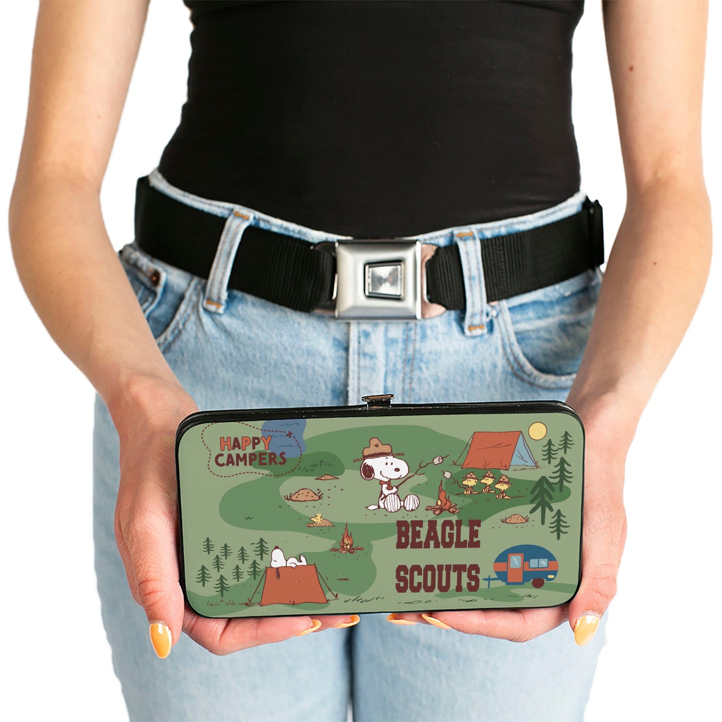 Hinged Wallet - Peanuts HAPPY CAMPER BEAGLE SCOUTS Scenes