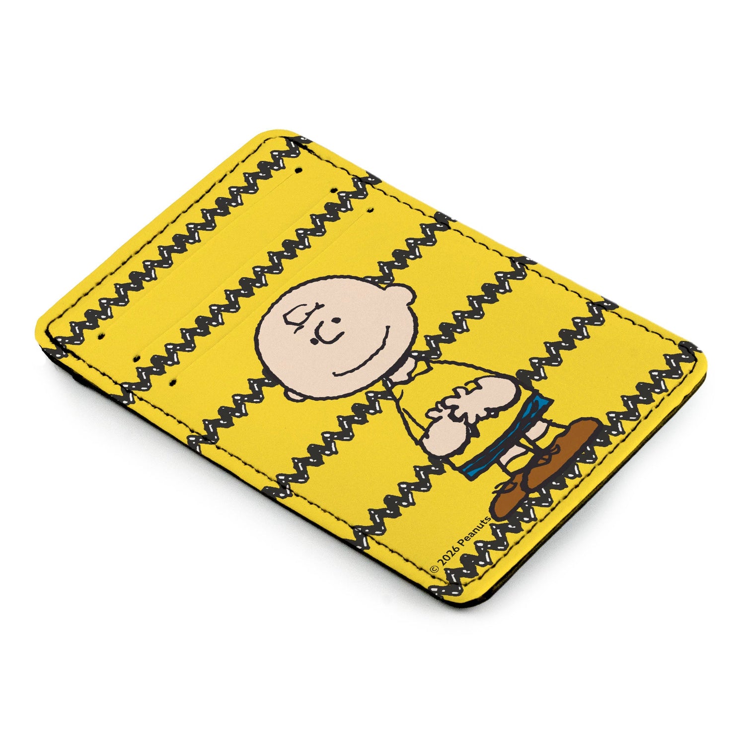 Back view of the Peanuts ID wallet showing a clear window for identification cards.