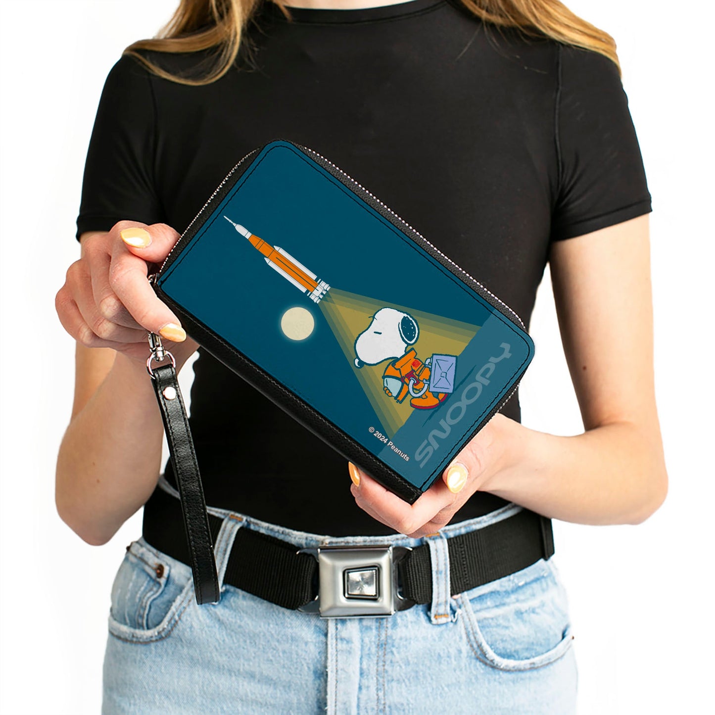 Zip Around Wallet: Snoopy Astronaut Blues