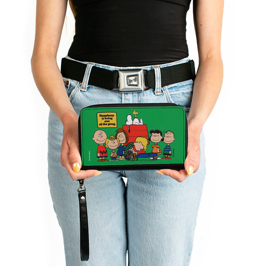 Peanuts Gang Zip Around Wallet - Happiness is Being One of the Gang Green-1